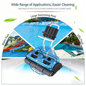 Robotic Pool Cleaner 200D with 40m Floating Cable, Remote Control, Trolly Cart