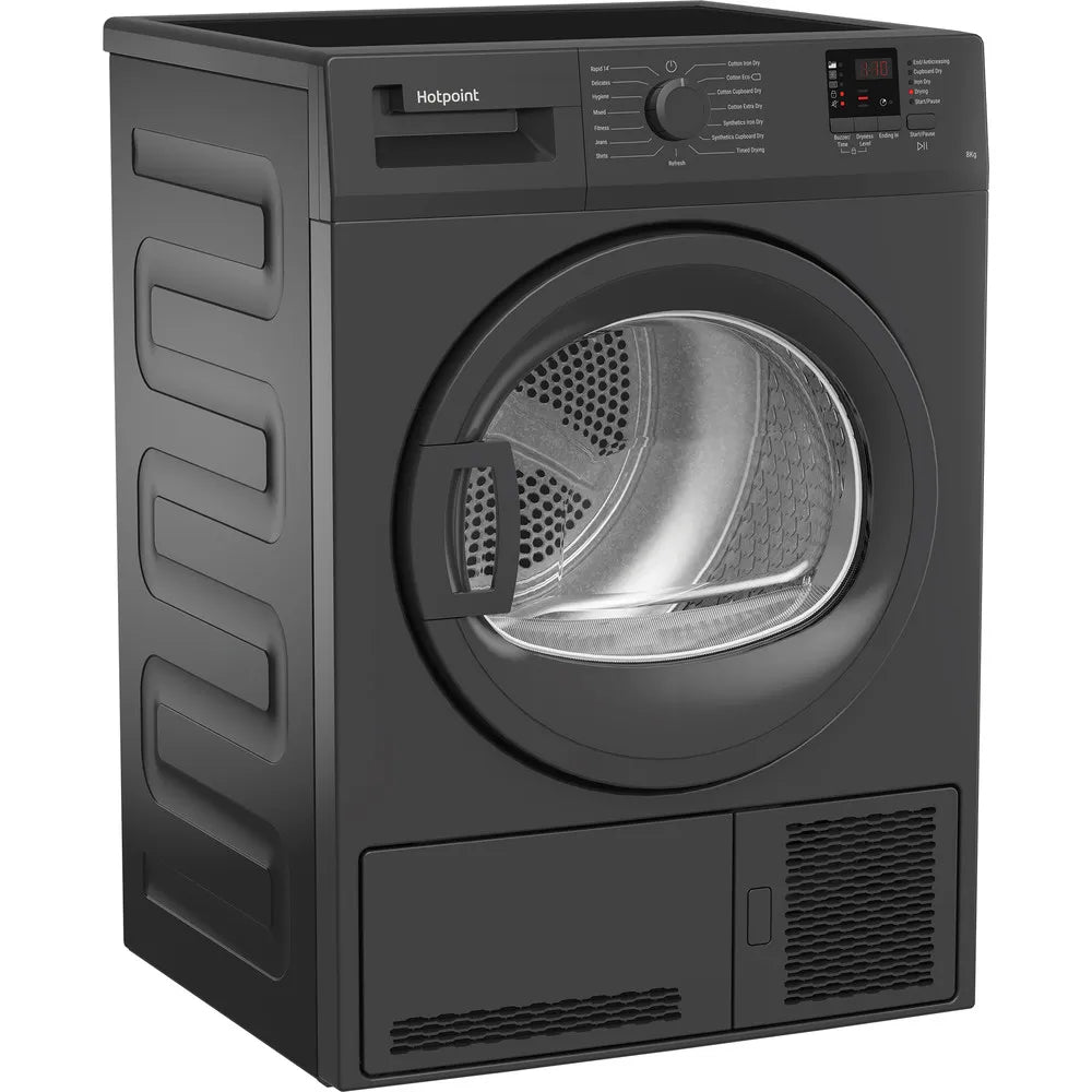 Hotpoint C HD C82 GGGD UK - Graphite 8KG Condenser Tumble Dryer - 15 Programs - B Energy Rating