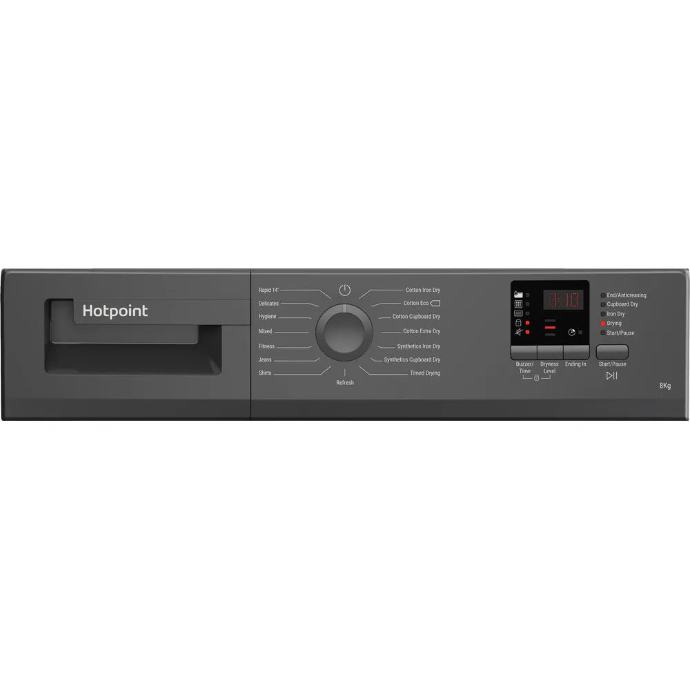 Hotpoint C HD C82 GGGD UK - Graphite 8KG Condenser Tumble Dryer - 15 Programs - B Energy Rating