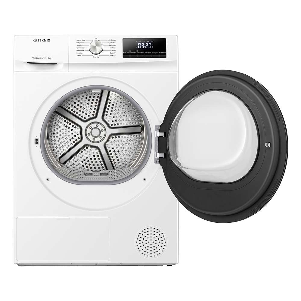 Teknix TKHP9HW - White 9KG Heat Pump Condenser Dryer - E energy