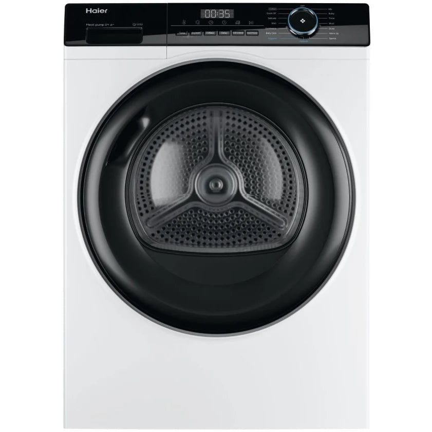 Haier HD80-A2939 - White 8KG Heat Pump Tumble Dryer - D Energy Rating