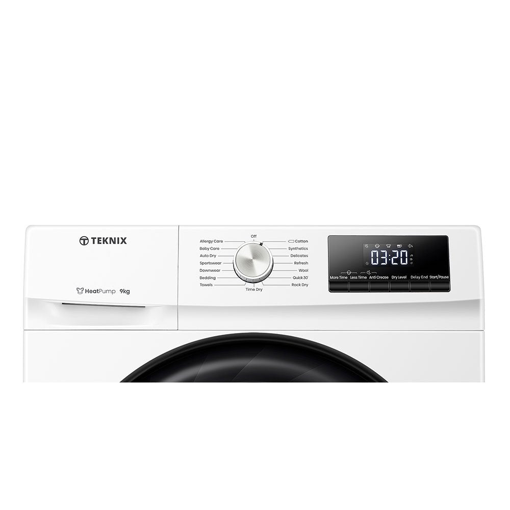 Teknix TKHP9HW - White 9KG Heat Pump Condenser Dryer - E energy