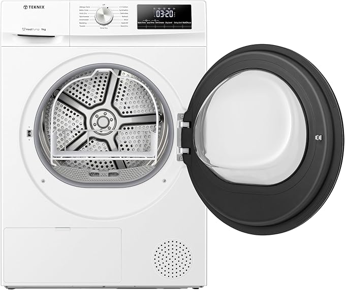 Teknix TKHP9HW - White 9KG Heat Pump Condenser Dryer - E energy