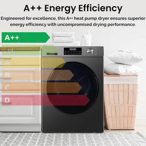 Teknix TK3HP10XS - Silver 10KG Heat Pump Tumble Dryer - E Energy Rating