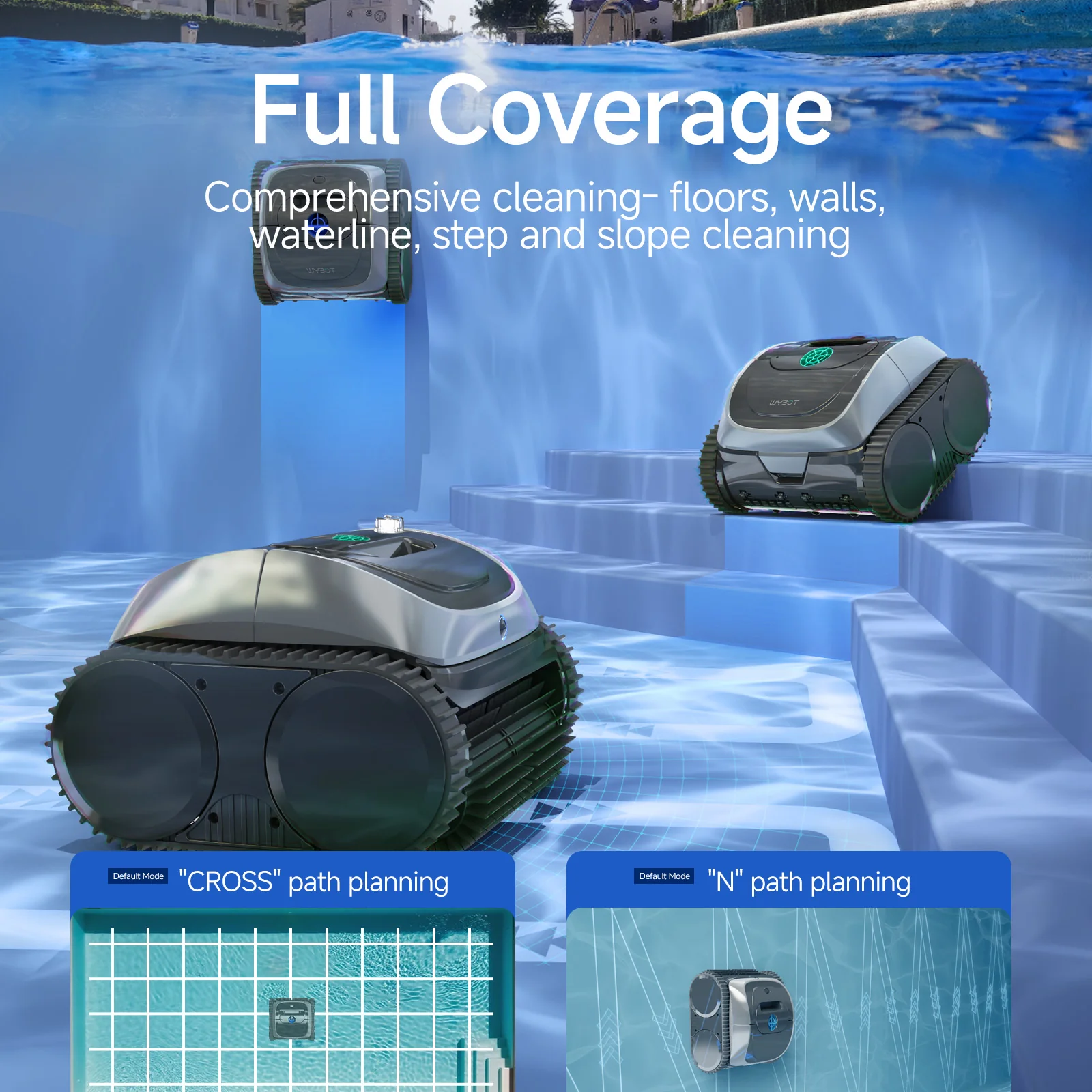 Smart Cordless Pool Robot for Effortless Daily Cleaning WYBOT C1  with APP
