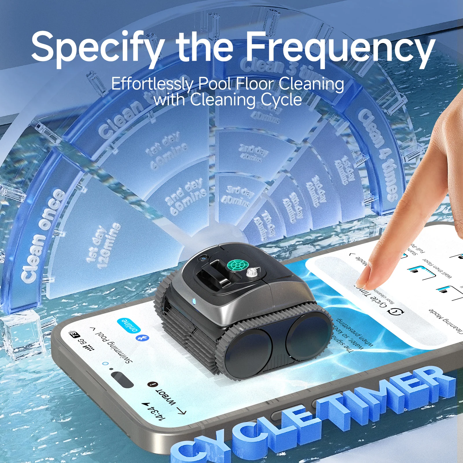 Smart Cordless Pool Robot for Effortless Daily Cleaning WYBOT C1  with APP