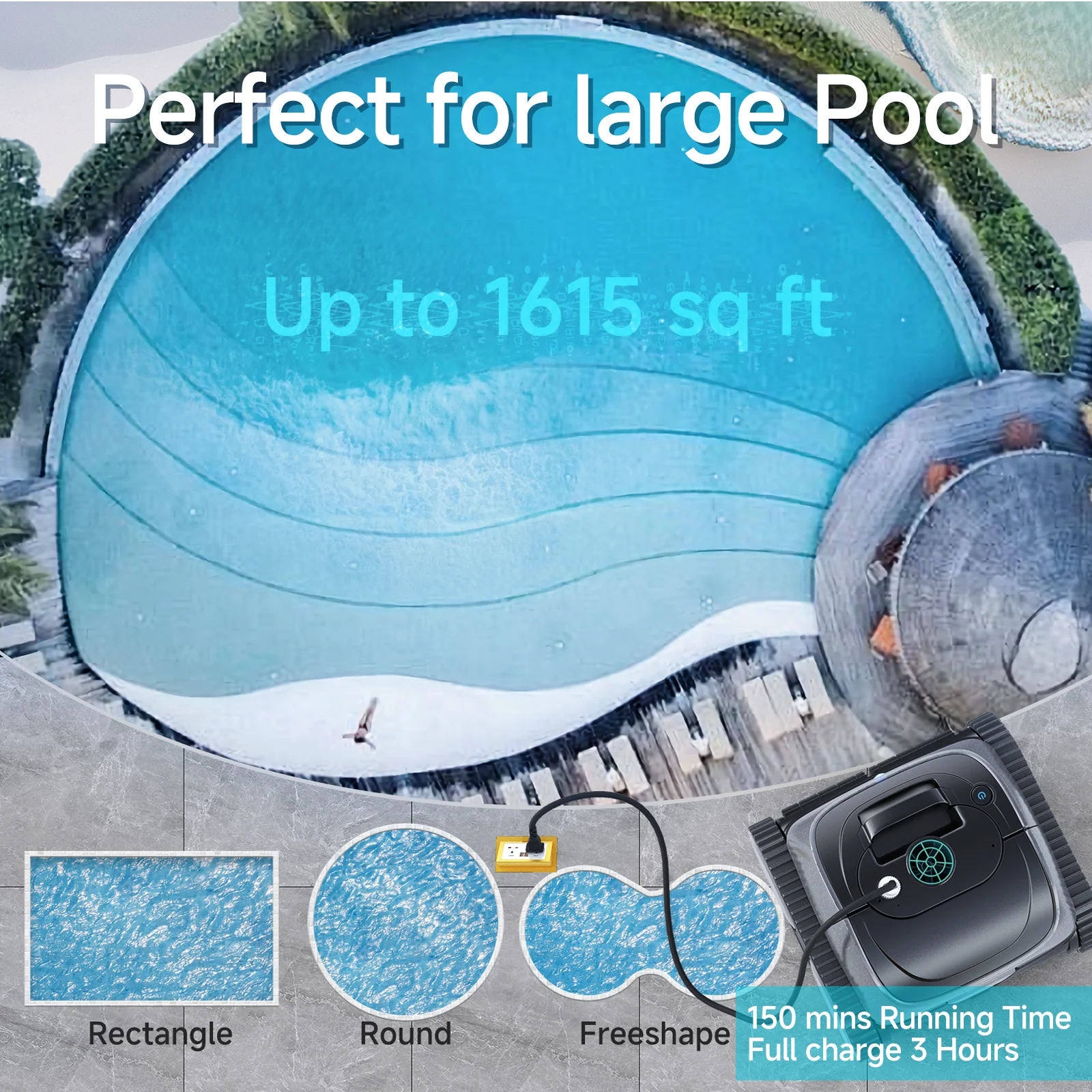 Smart Cordless Pool Robot for Effortless Daily Cleaning WYBOT C1  with APP