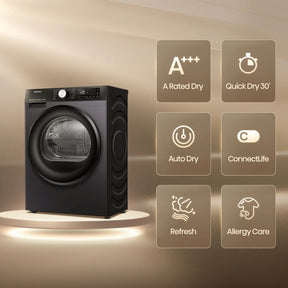 Hisense DH3S802BB3 - Black 8KG Heat Pump Tumble Dryer - A+++ Energy Rating