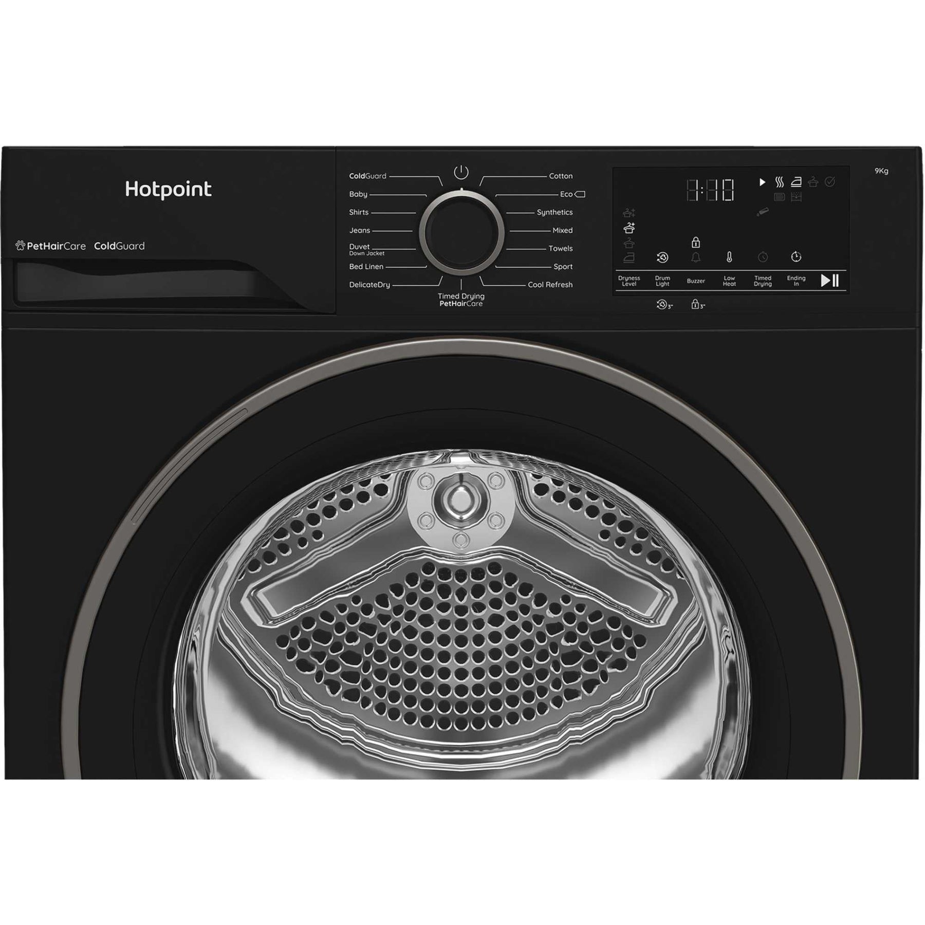 Hotpoint CHD93MBBUK - Black 9KG Heat Pump Tumble Dryer - Cold Guard - D Energy