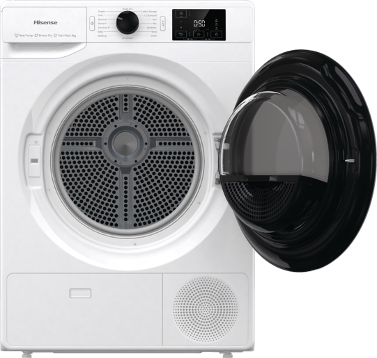 Hisense DHGE8043 - White 8KG Tumble Dryer - Condenser with Heat Pump - A+++ Energy Rating