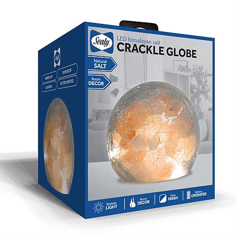 SEALY CRACKLE GLOBE LED HIMALAYAN SALT