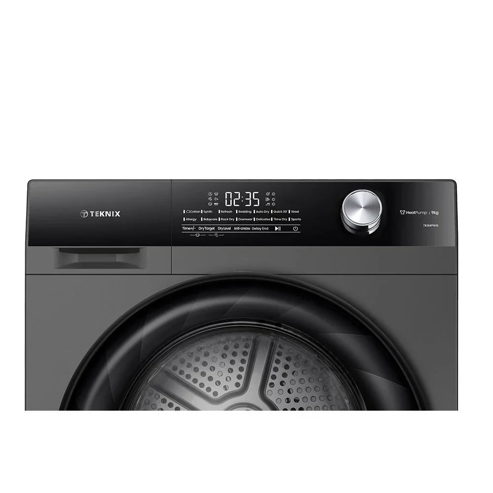 Teknix TK5HP9HS - Titanium 9KG Tumble Dryer - Heat Pump - E Energy Rating