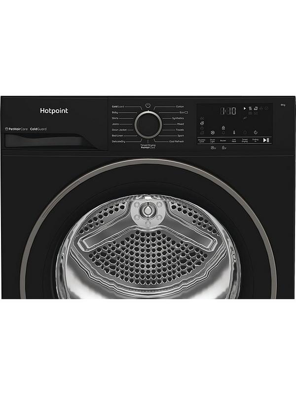 Hotpoint C HSD 82M BB UK - Black 8KG Heat Pump Tumble Dryer - Cold Guard - G Energy