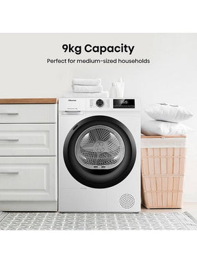 Hisense DH1Q902BW2 - White 9KG Heat Pump Tumble Dryer - D Energy