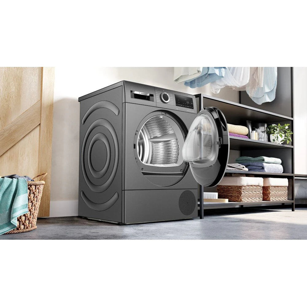 Bosch Series 6 WQG245R2GB - Graphite 9KG Heat Pump Tumble Dryer - A+++ Energy Rating