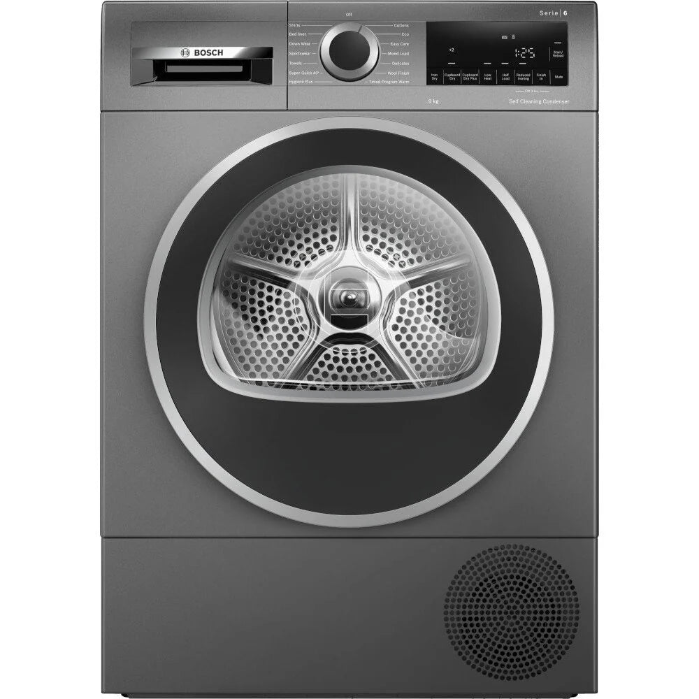 Bosch Series 6 WQG245R2GB - Graphite 9KG Heat Pump Tumble Dryer - A+++ Energy Rating