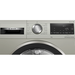 Bosch Series 6 WQG245S9GB - Silver 9KG Heat Pump Condenser Dryer, - A++ energy