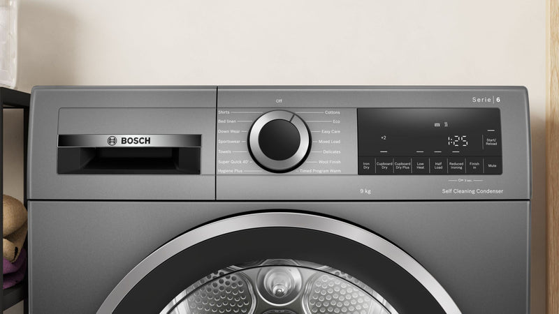 Bosch Series 6 WQG245R1GB - Graphite 9KG Heat Pump Tumble Dryer - A+++ Energy