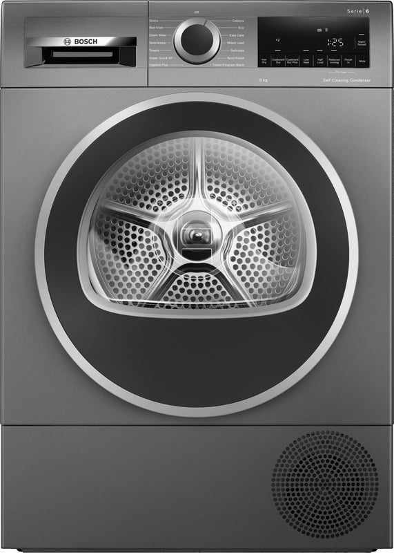 Bosch Series 6 WQG245R1GB - Graphite 9KG Heat Pump Tumble Dryer - A+++ Energy